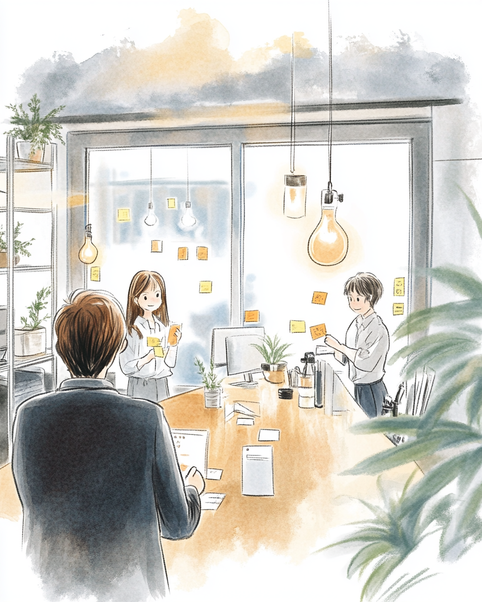 litensanna_an_illustration_of_a_creative_workshop_with_a_team_w_7ce63577-0321-4062-b188-71a93c578dbd